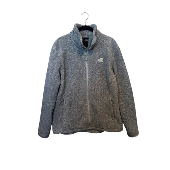 The North Face Jackets & Blazers - THE NORTH FACE FLEECE JACKET TEXTURED FUZZY BLUE GRAY FULL ZIP WOMENS SIZE XL